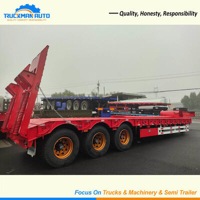 Factory Price 3 Axle 50 Tons Lowbed Trailer For Machinery Transportation